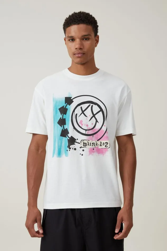 Men Graphic TShirts Cotton On Blink 182 Loose Fit TShirt Lcn Mt Vintage Whitei Miss You Men Graphic TShirts Cotton On Blink 182 Loose Fit TShirt Lcn Mt Vintage Whitei Miss You