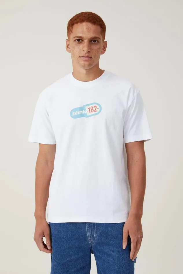 Men Graphic TShirts Cotton On Blink 182 Loose Fit TShirt Lcn Mt Whitepill Logo Men Graphic TShirts Cotton On Blink 182 Loose Fit TShirt Lcn Mt Whitepill Logo