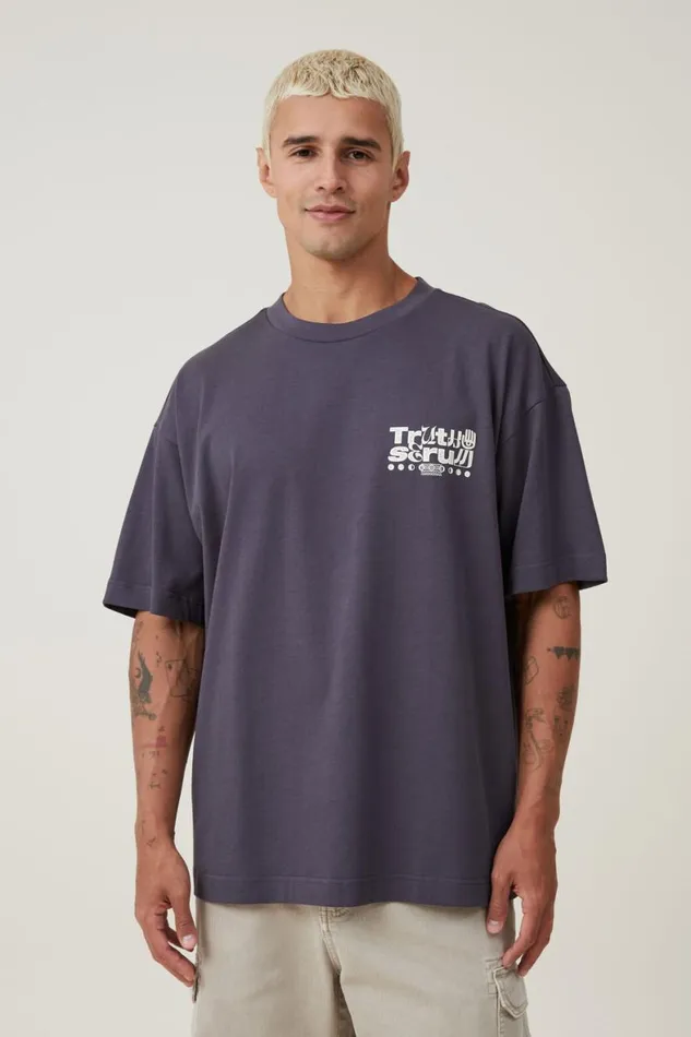Men Graphic TShirts Cotton On Box Fit Graphic TShirt Late Night Blue Truth Serum Men Graphic TShirts Cotton On Box Fit Graphic TShirt Late Night Blue Truth Serum