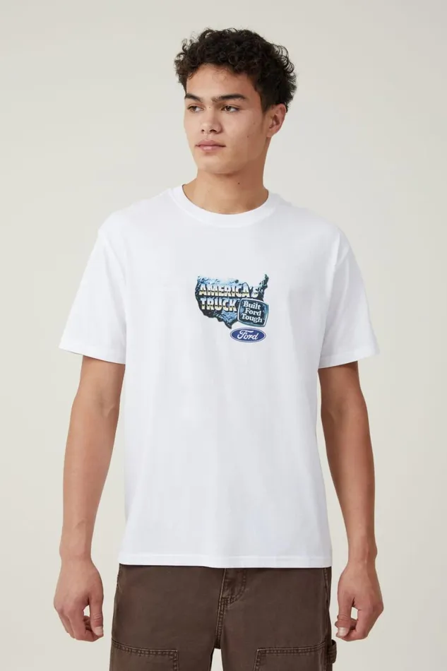 Men Graphic TShirts Cotton On Ford Loose Fit TShirt Lcn For Whiteamerica S Truck Men Graphic TShirts Cotton On Ford Loose Fit TShirt Lcn For Whiteamerica S Truck