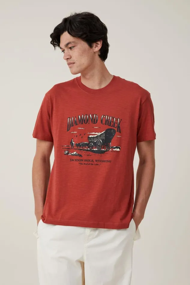 Men Graphic TShirts Cotton On Loose Fit Graphic TShirt Bruschetta Reddiamond Creek Men Graphic TShirts Cotton On Loose Fit Graphic TShirt Bruschetta Reddiamond Creek