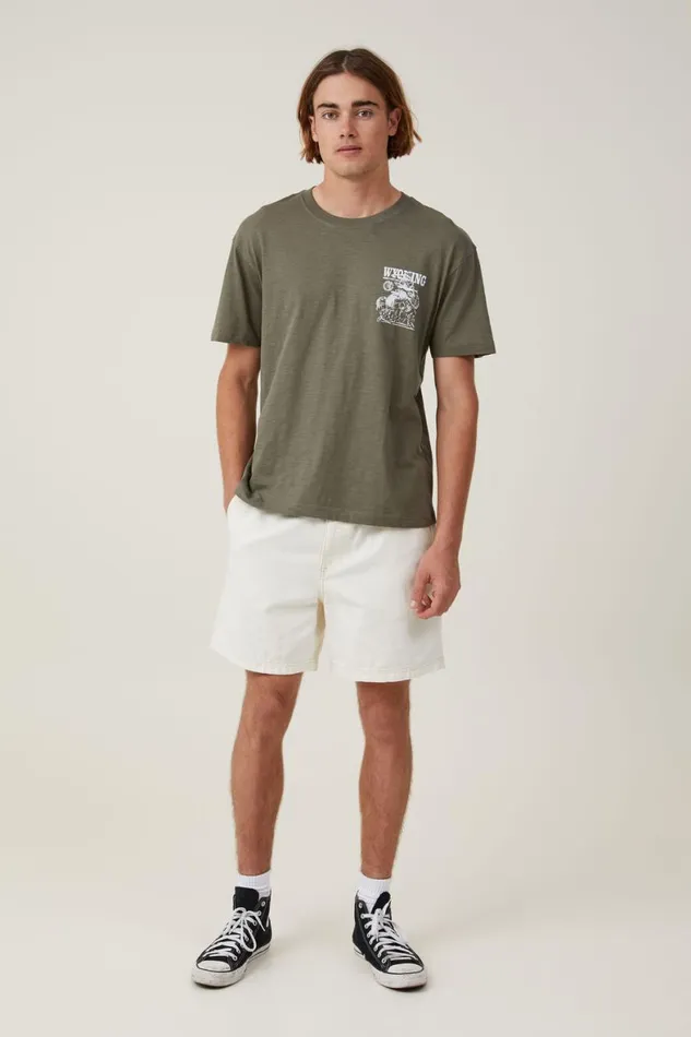 Men Graphic TShirts Cotton On Loose Fit Graphic TShirt Militarywyoming Ranch