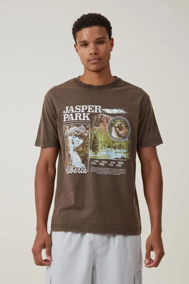 Men Graphic TShirts Cotton On Premium Loose Fit Art TShirt Ashen Brownjaper Park Men Graphic TShirts Cotton On Premium Loose Fit Art TShirt Ashen Brownjaper Park