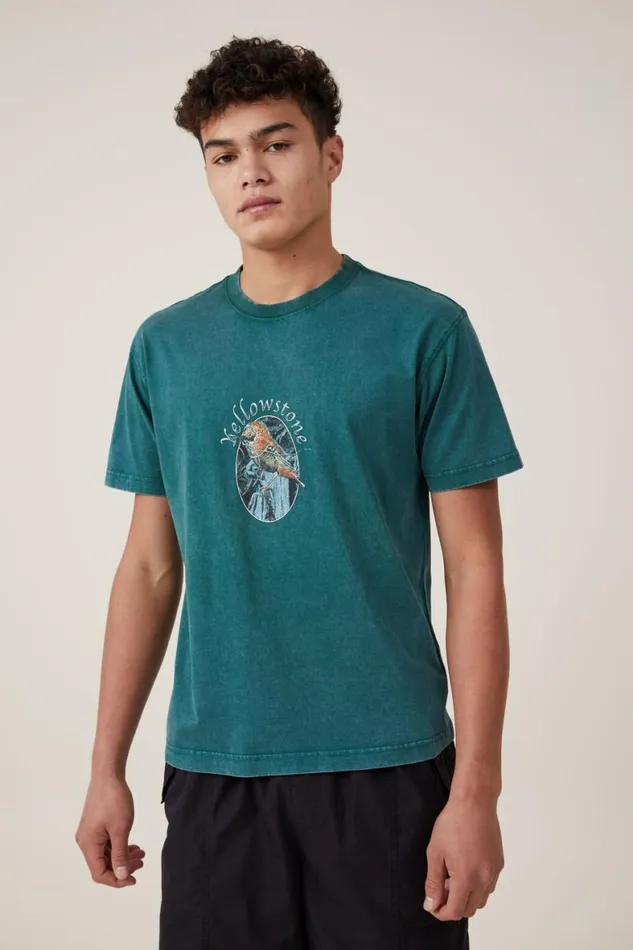 Men Graphic TShirts Cotton On Premium Loose Fit Art TShirt Evergreenyellowstone Men Graphic TShirts Cotton On Premium Loose Fit Art TShirt Evergreenyellowstone