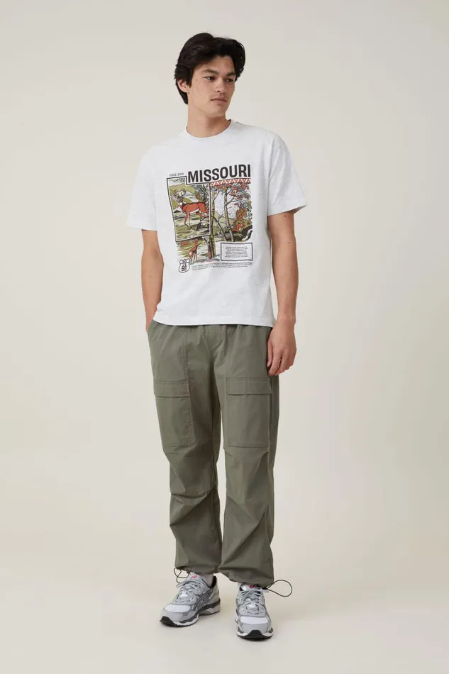 Men Graphic TShirts Cotton On Premium Loose Fit Art TShirt White Marlemissouri