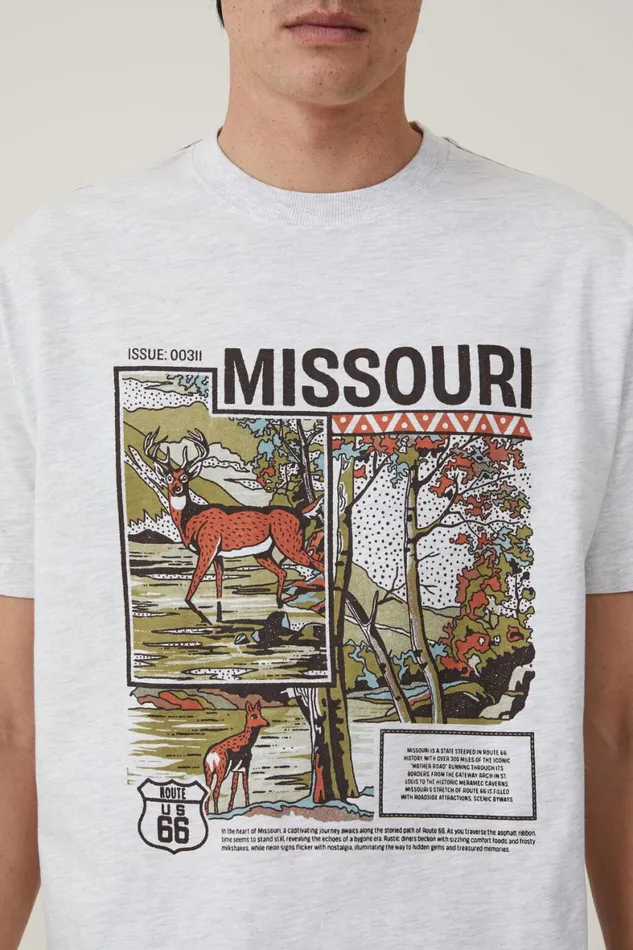 Men Graphic TShirts Cotton On Premium Loose Fit Art TShirt White Marlemissouri