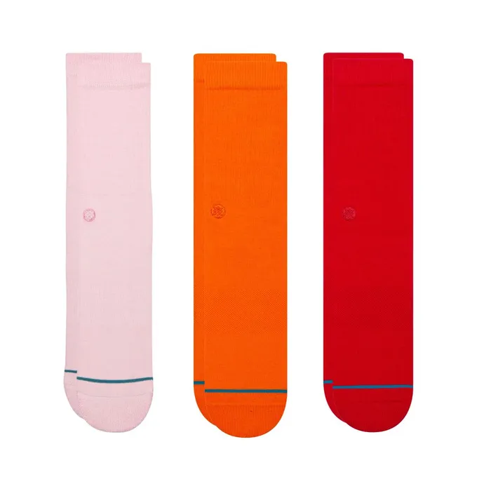 Men Icon Crew Socks 3 Pack Pink Multi Stance Crew