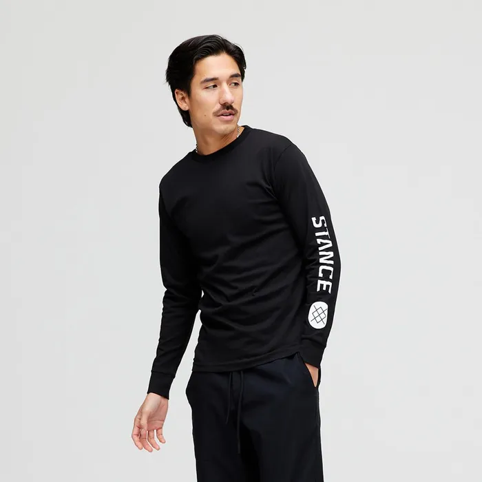 Men Icon Long Sleeve TShirt Black Stance Graphics