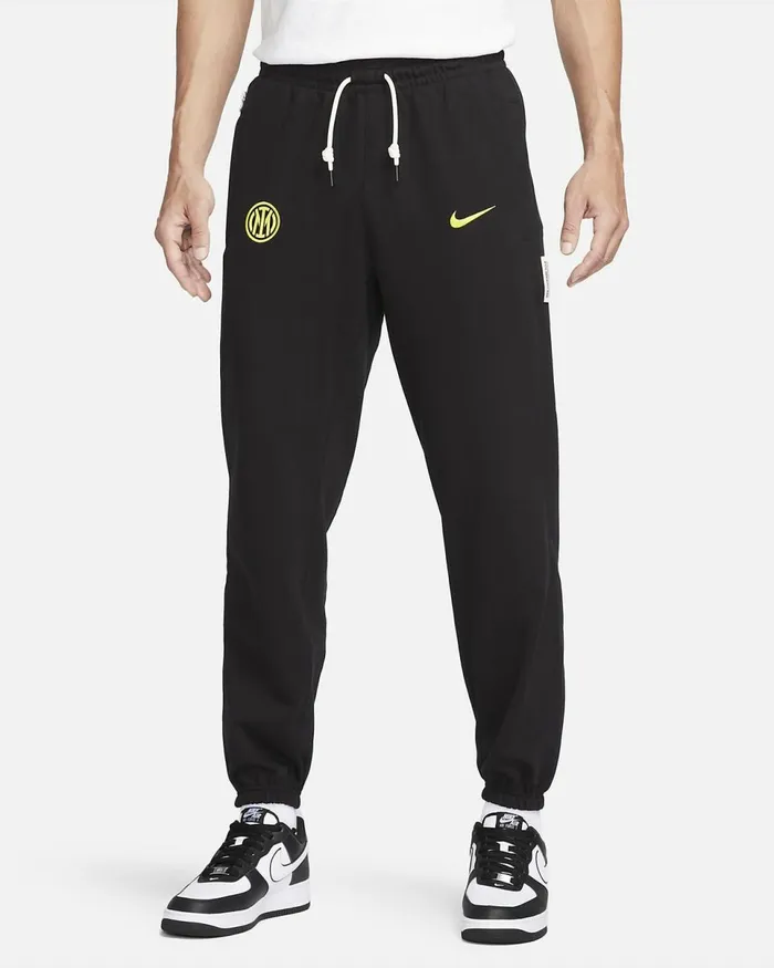Men Inter Milan Standard Issue Blackvibrant Yellow Nike Trousers And Tights