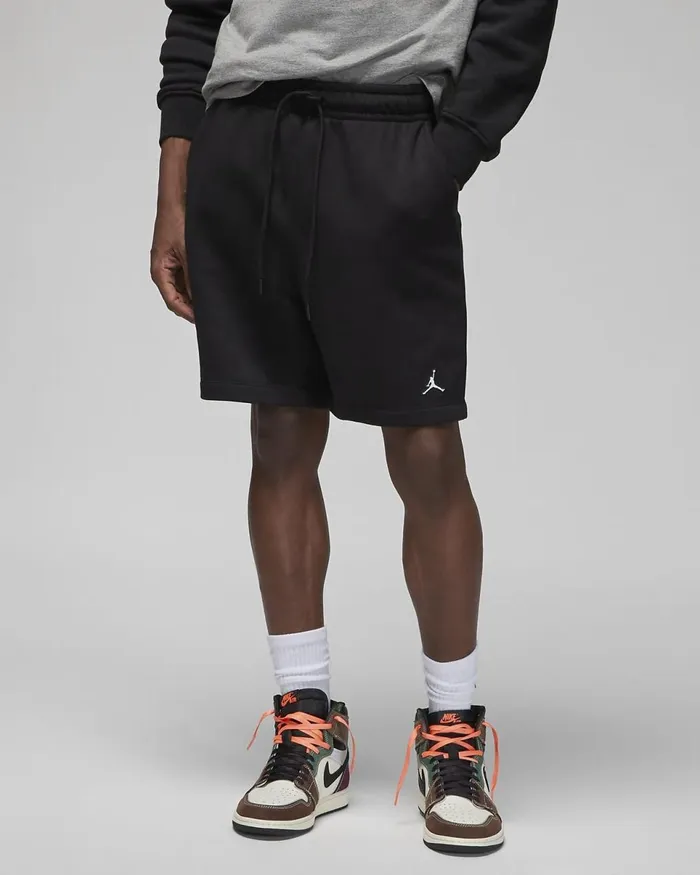Men Jordan Brooklyn Fleece Blackblackwhite Nike Shorts