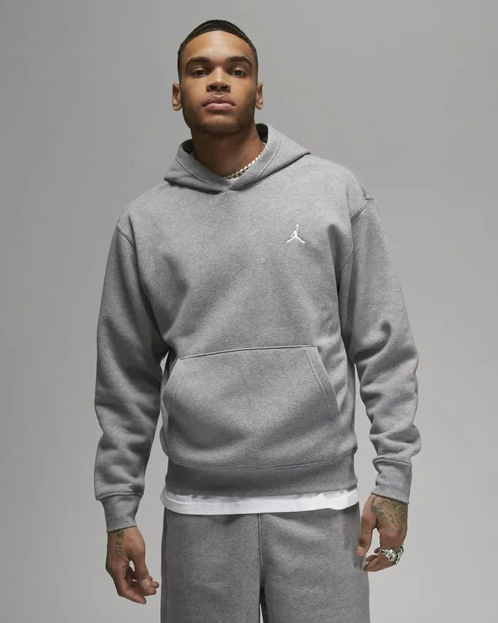 Men Jordan Essentials Carbon Heatherwhite Nike Hoodies And Sweatshirts
