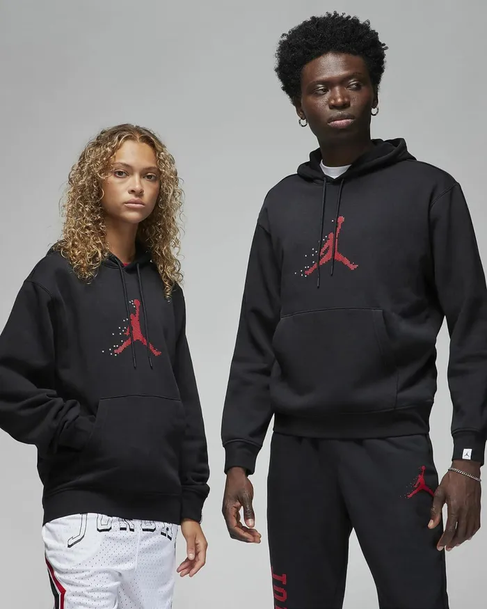 Men Jordan Essentials Holiday Blackgym Red Nike Hoodies And Sweatshirts