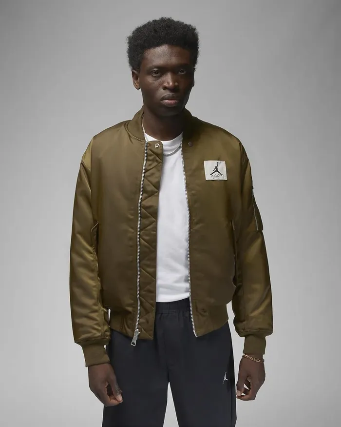 Men Jordan Essentials Light Oliveblack Nike Jackets