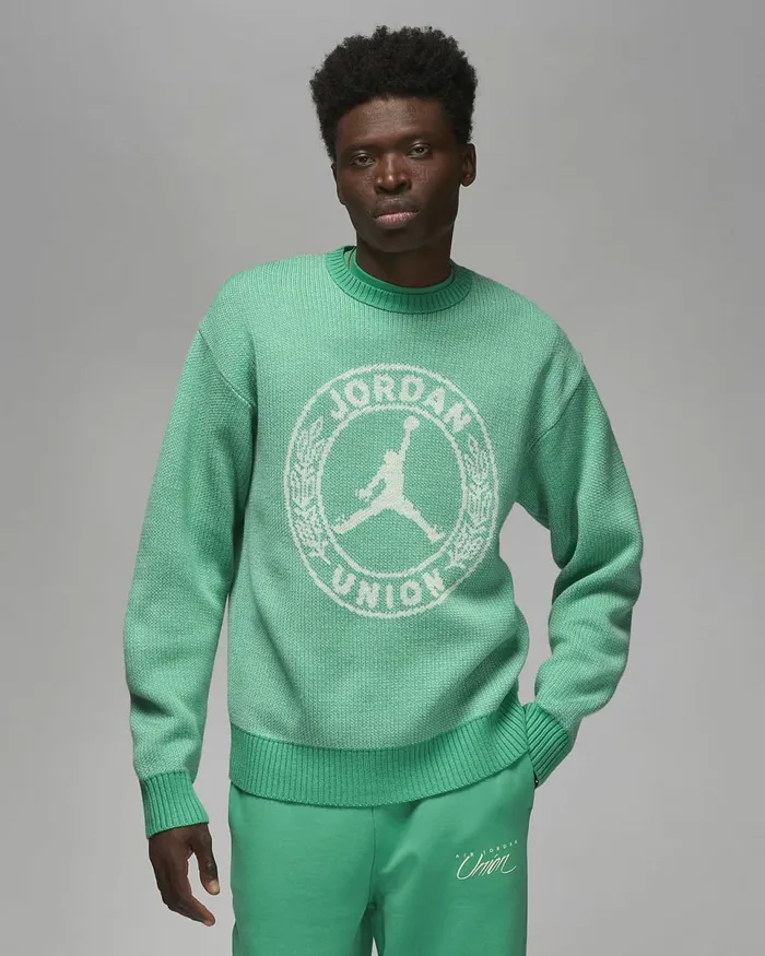 Men Jordan X Union Kinetic Greenwhite Nike Hoodies And Sweatshirts