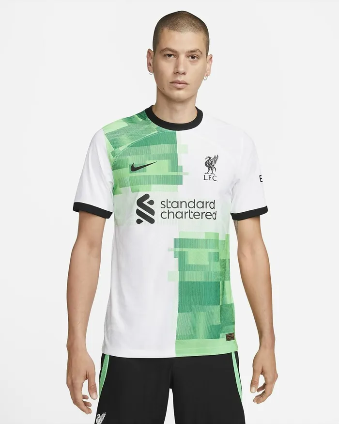 Men Liverpool FC 202324 Match Away Whitegreen Sparkblack Nike Kits And Jerseys Men Liverpool FC 202324 Match Away Whitegreen Sparkblack Nike Kits And Jerseys