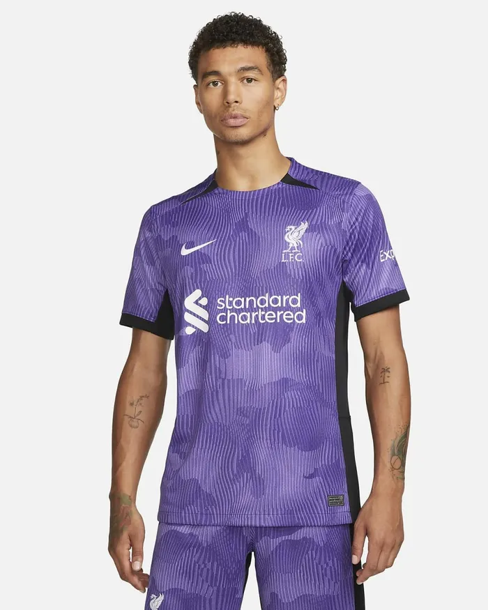Men Liverpool FC 202324 Stadium Third Space Purplewhite Nike Kits And Jerseys