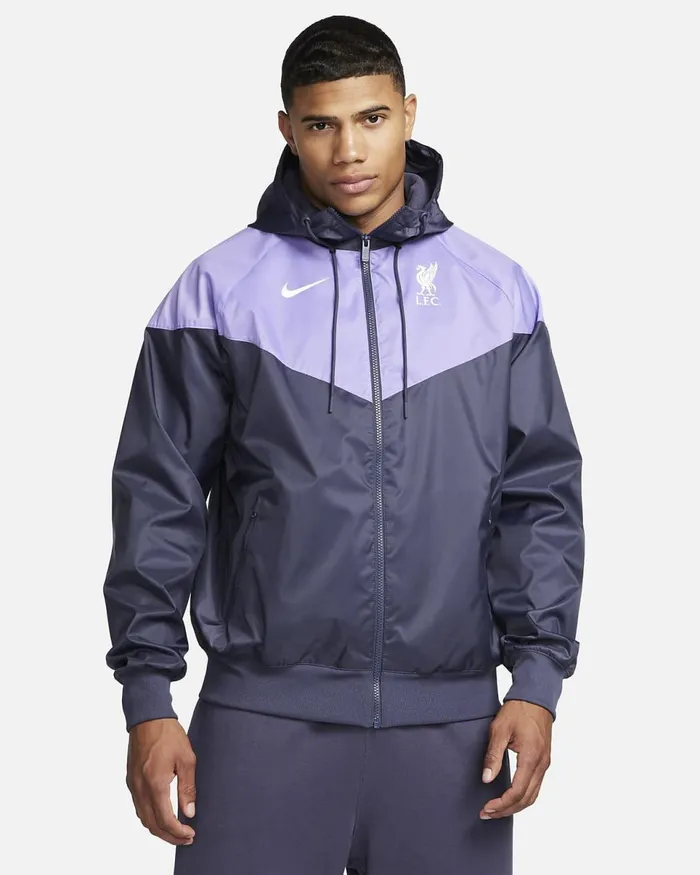Men Liverpool FC Sport Essentials Windrunner Space Purplegridironwhite Nike Jackets