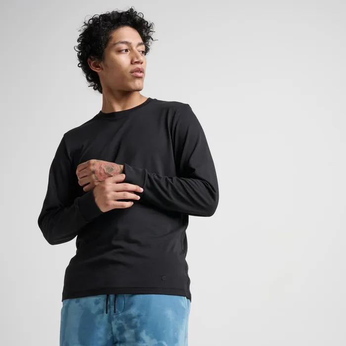 Men Long Sleeve TShirt With Butter Blend Black Stance TShirts