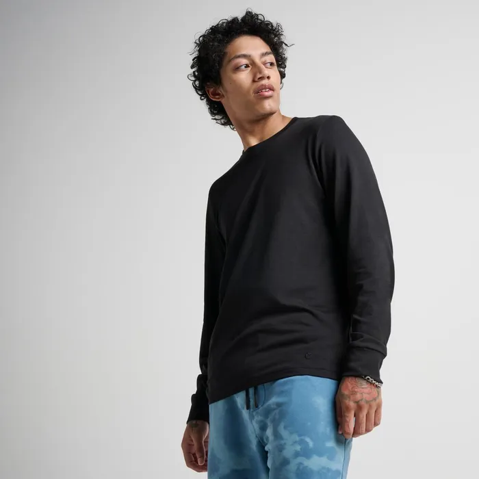 Men Long Sleeve TShirt With Butter Blend Black Stance TShirts