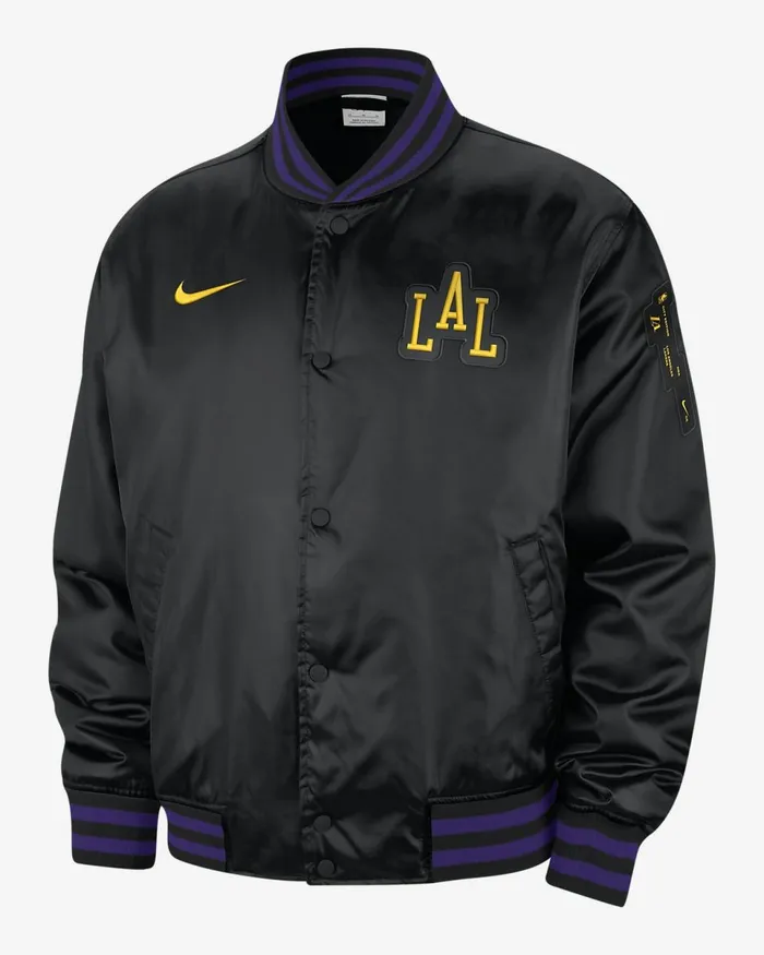 Men Los Angeles Lakers 202324 City Edition Blackblackamarillo Nike Jackets
