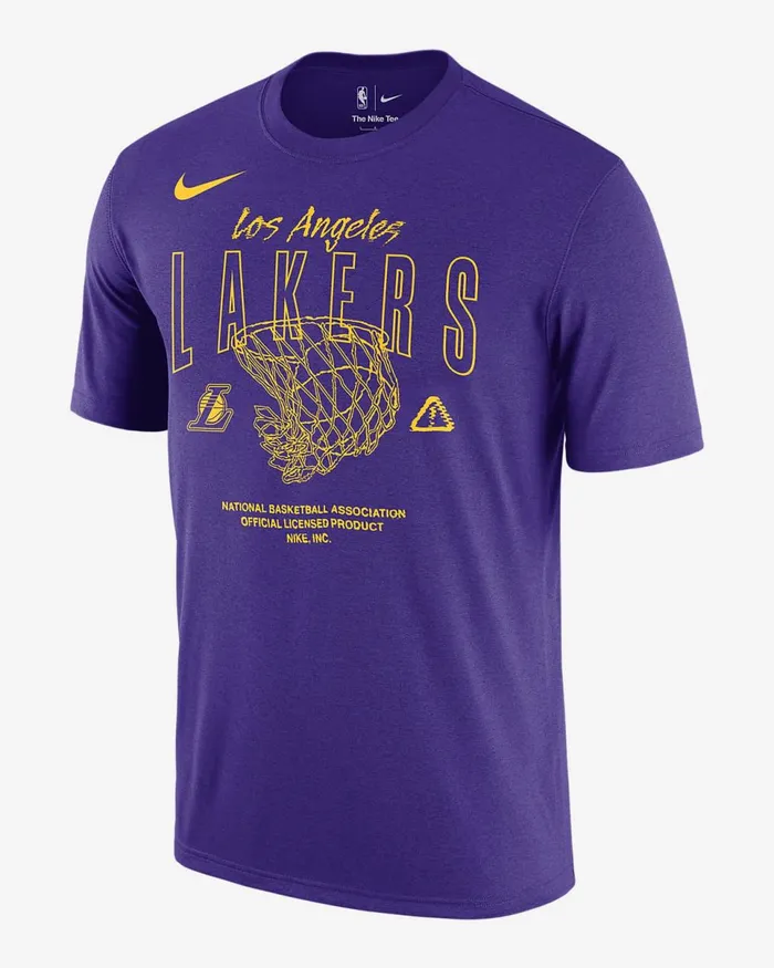 Men Los Angeles Lakers Courtside Max90 Field Purple Nike Tops And TShirts