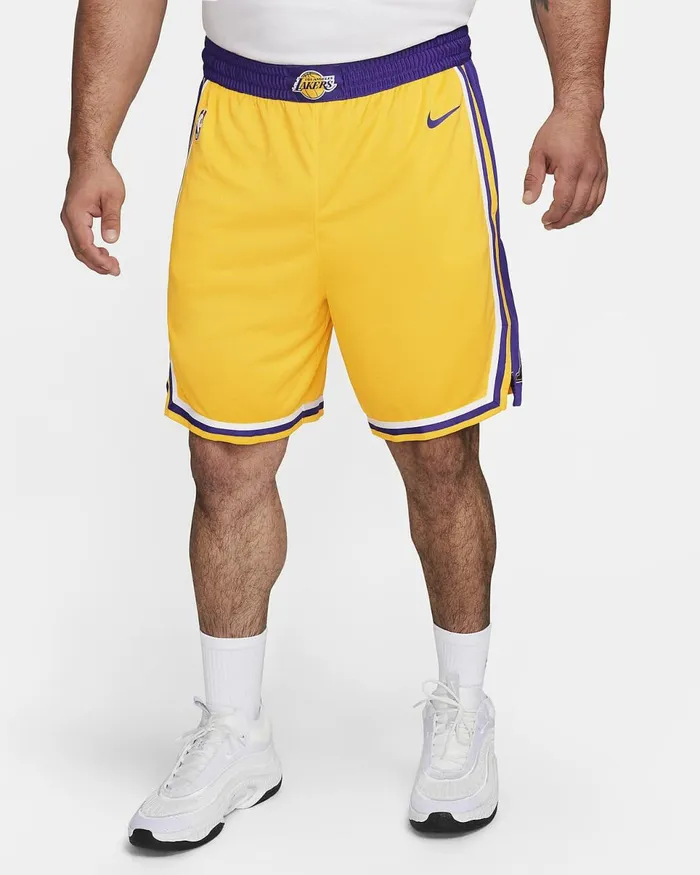Men Los Angeles Lakers Icon Edition Amarillofield Purplewhitefield Purple Nike Shorts