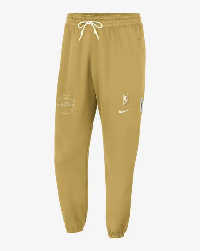 Men Los Angeles Lakers Standard Issue Wheat Goldpale Ivorypale Ivory Nike Trousers And Tights Men Los Angeles Lakers Standard Issue Wheat Goldpale Ivorypale Ivory Nike Trousers And Tights