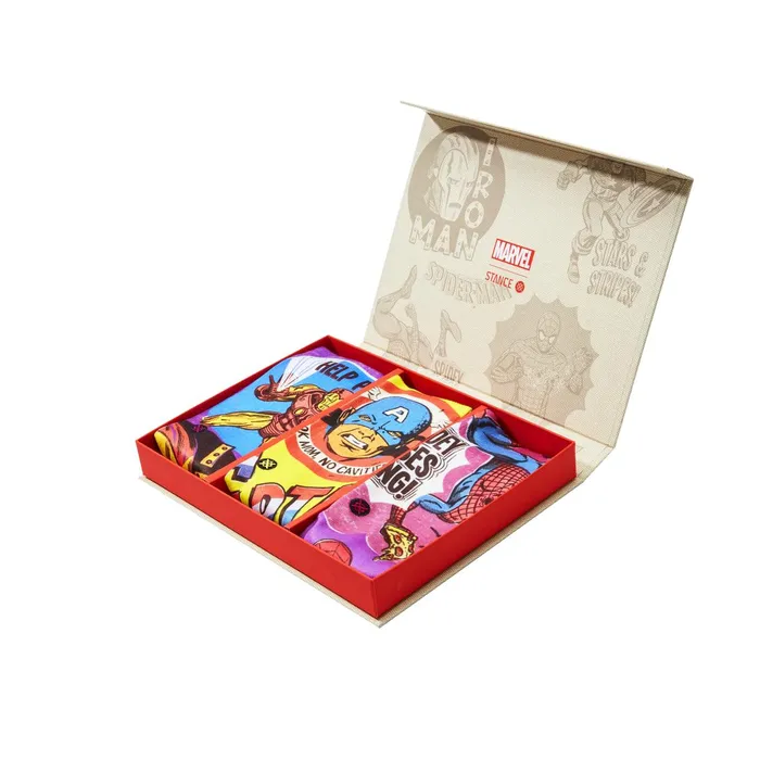 Men Marvel X Poly Crew Socks Box Set Multi Stance Crew