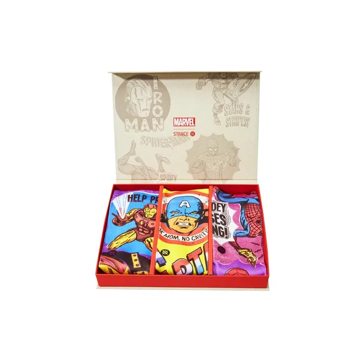 Men Marvel X Poly Crew Socks Box Set Multi Stance Crew