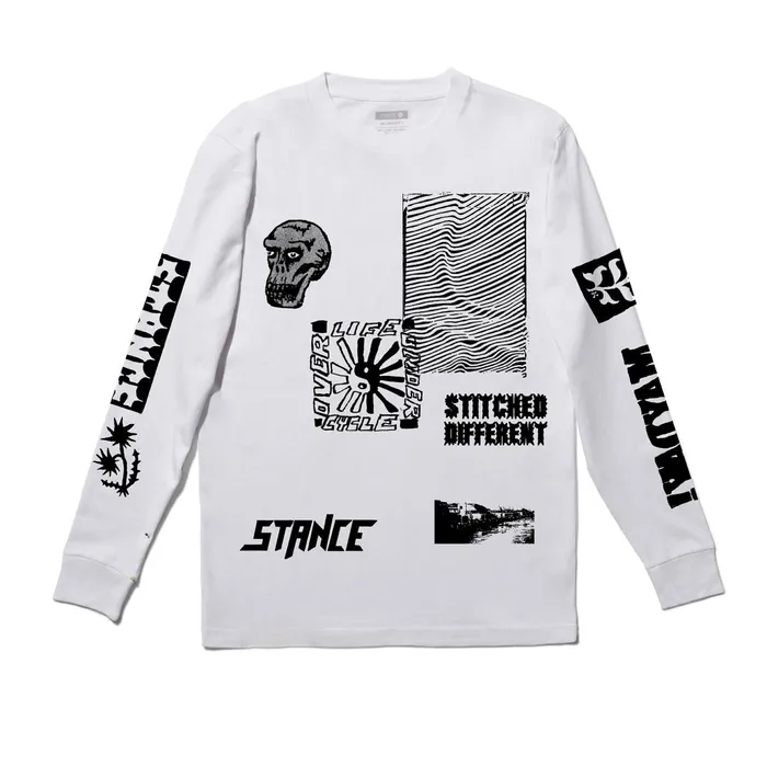 Men Meta Long Sleeve TShirt White Stance TShirts