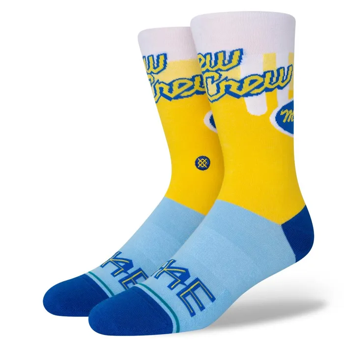 Men Milwaukee Brewers City Connect Crew Socks White Stance Crew