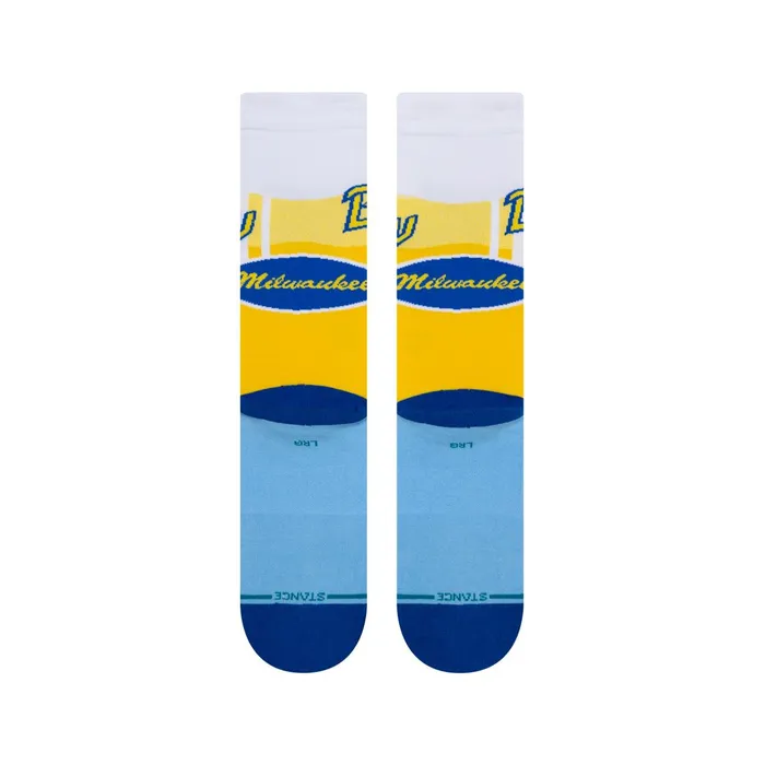 Men Milwaukee Brewers City Connect Crew Socks White Stance Crew