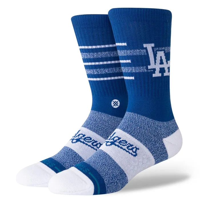 Men MLB X 2024 Closer Crew Socks Closer Dodgers 8211 Blue Stance Crew