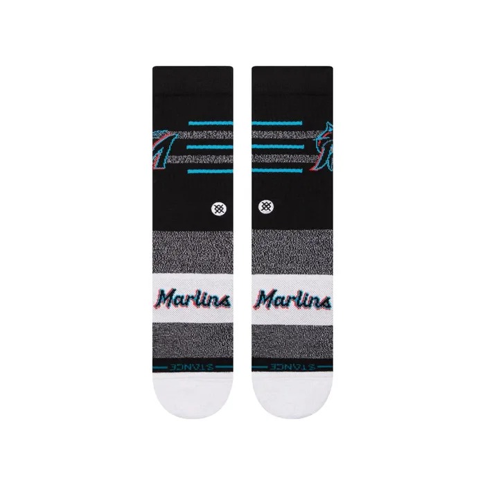 Men MLB X 2024 Closer Crew Socks Closer Miami Marlins 8211 Black Stance Crew