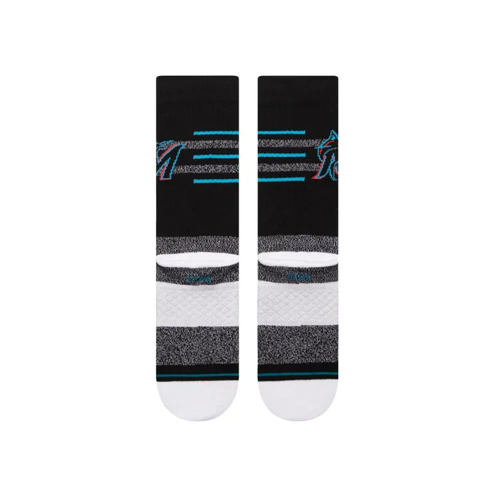 Men MLB X 2024 Closer Crew Socks Closer Miami Marlins 8211 Black Stance Crew
