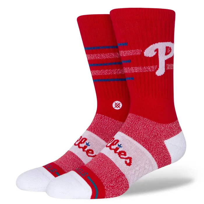 Men MLB X 2024 Closer Crew Socks Closer Phillies 8211 Red Stance Crew