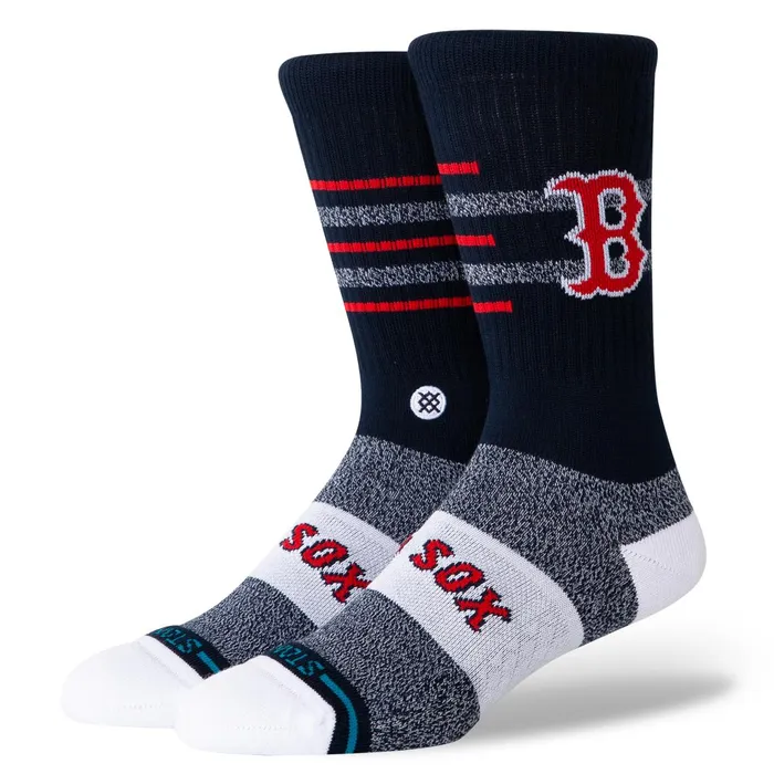 Men MLB X 2024 Closer Crew Socks Closer Red Sox 8211 Navy Stance Crew