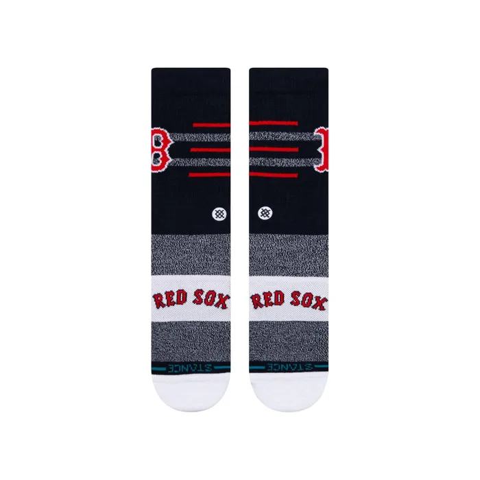 Men MLB X 2024 Closer Crew Socks Closer Red Sox 8211 Navy Stance Crew