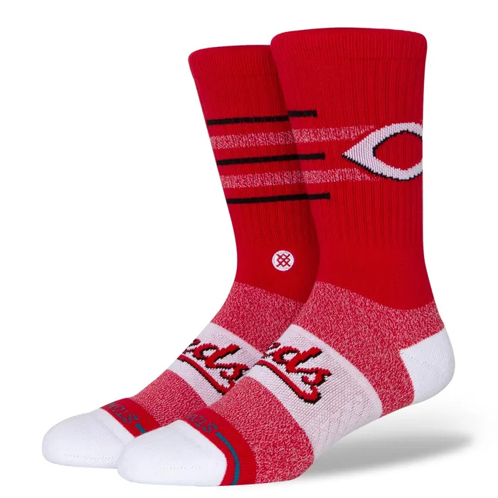 Men MLB X 2024 Closer Crew Socks Closer Reds 8211 Red Stance Crew