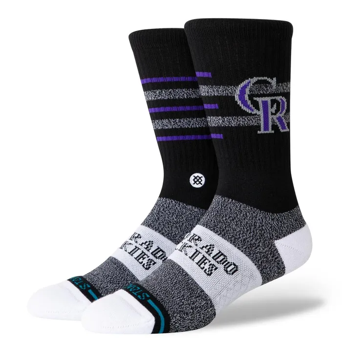 Men MLB X 2024 Closer Crew Socks Closer Rockies 8211 Black Stance Crew