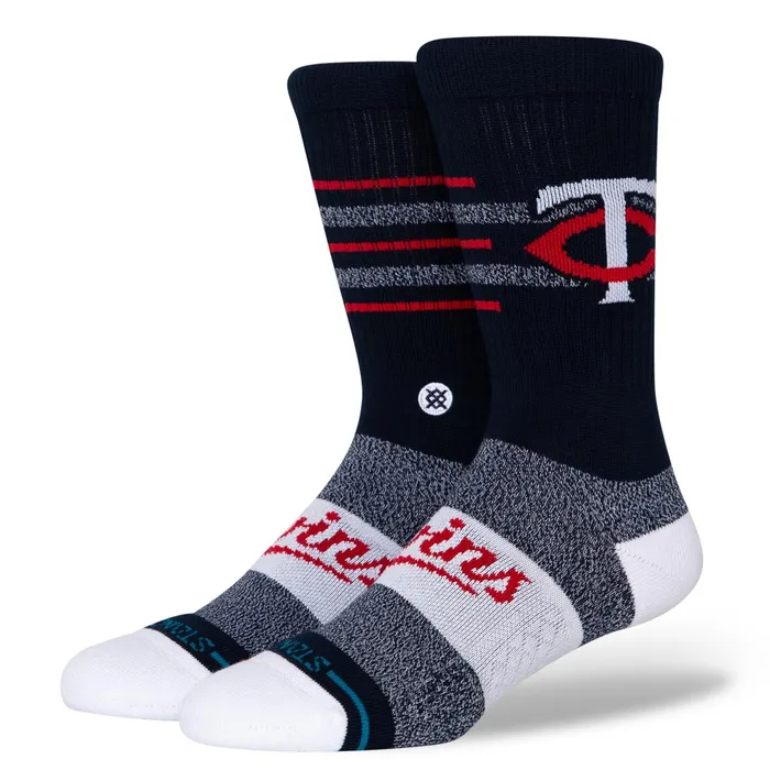 Men MLB X 2024 Closer Crew Socks Closer Twins 8211 Navy Stance Crew