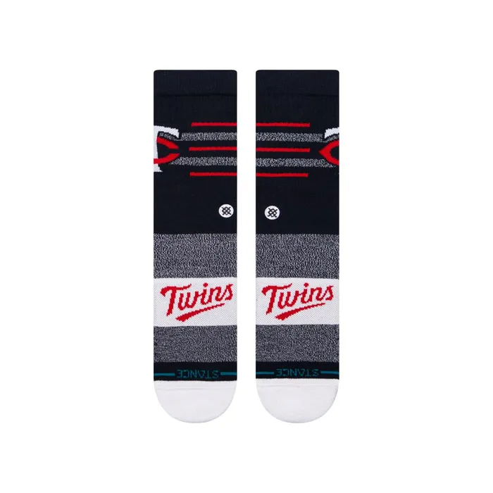 Men MLB X 2024 Closer Crew Socks Closer Twins 8211 Navy Stance Crew