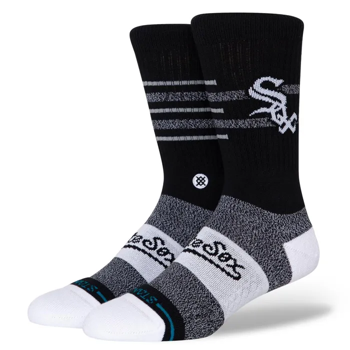 Men MLB X 2024 Closer Crew Socks Closer White Sox 8211 Black Stance Crew