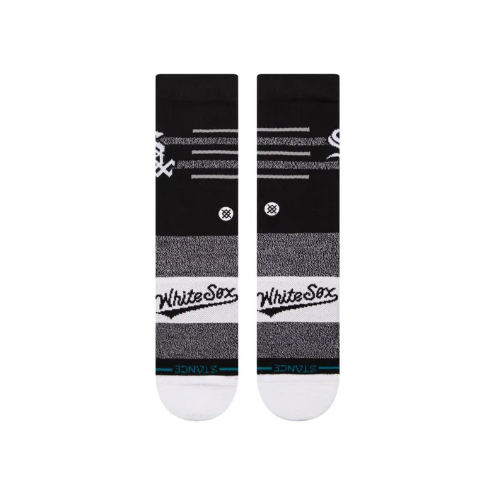 Men MLB X 2024 Closer Crew Socks Closer White Sox 8211 Black Stance Crew
