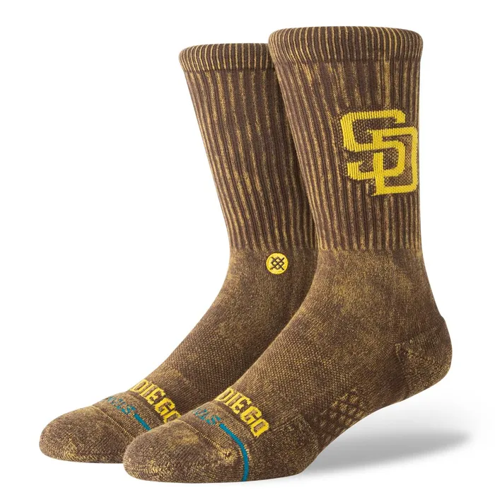 Men MLB X 2024 Fade Crew Socks Fade Padres 8211 Brown Stance Crew