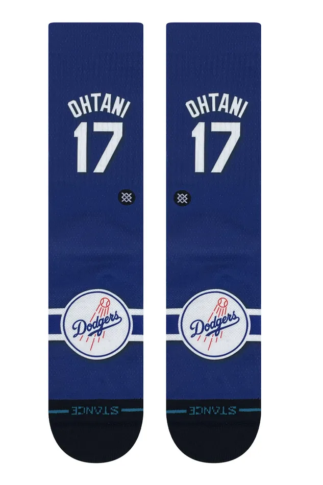 Men MLB X 2024 Players Poly Crew Socks Jersey Ohtani 8211 Blue Stance Crew