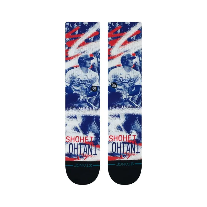Men MLB X 2024 Players Poly Crew Socks Streak Ohtani 8211 Blue Stance Crew