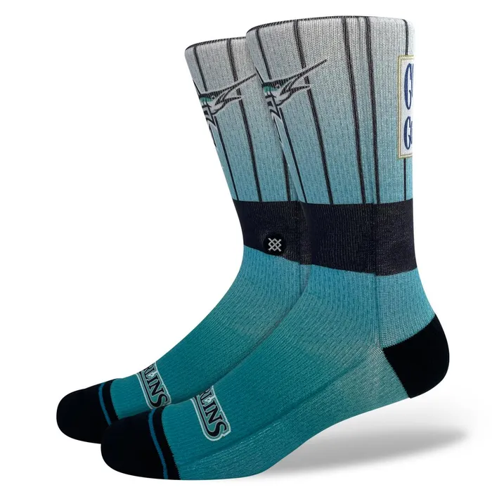 Men MLB X Cooperstown Collection Poly Crew Socks Miami Marlins 8211 Multi Stance Crew Men MLB X Cooperstown Collection Poly Crew Socks Miami Marlins 8211 Multi Stance Crew