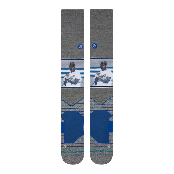 Men MLB X Jackie Robinson 2024 OTC Socks Grey Stance Over The Calf