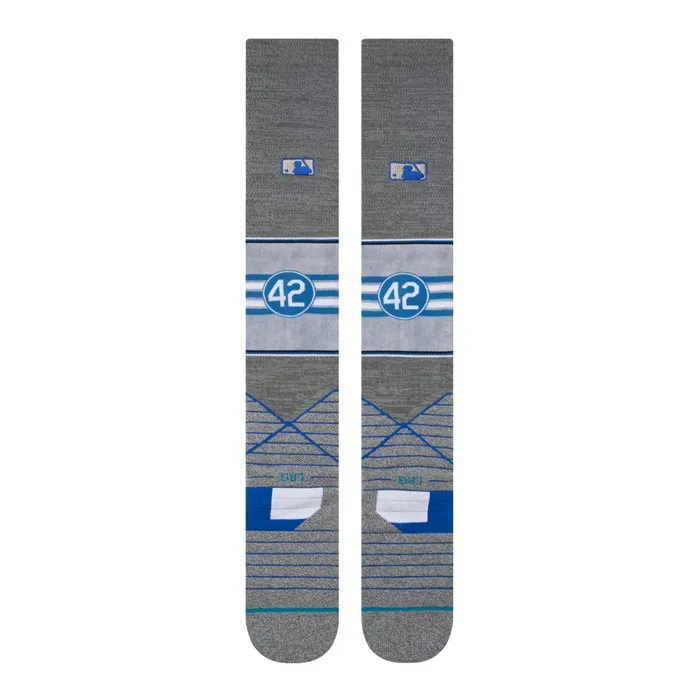Men MLB X Jackie Robinson 2024 OTC Socks Grey Stance Over The Calf